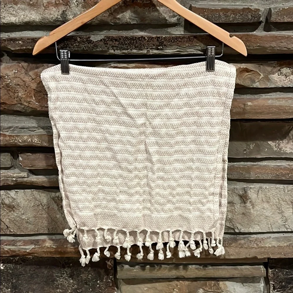 Focha Turkish Tassel Hand Towel Chevron 100% Cotton